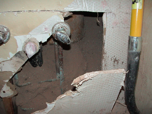 Structural damage inside walls
